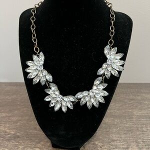 Elegant Crystal Flower Necklace 16” with 3.5” extender.